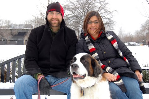 Julie, Matt and Sam - Christmas 2008